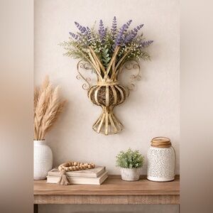 Vintage Metal Wall Pocket Planter